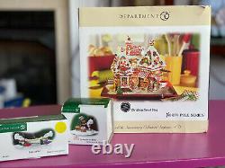 Dept 56 North Pole Village CHRISTMAS SWEET SHOP new opened box & 2 EXTRA pieces