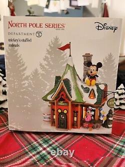 Dept 56 North Pole Village Disney Mickeys Stuffed Animals NIB