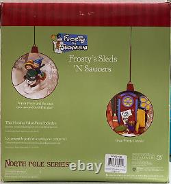 Dept 56 North Pole Village FROSTY'S SLEDS'N SAUCERS #56449 Sound & Motion