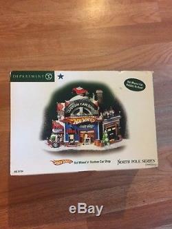 Dept 56 North Pole Village Hot Wheels Custom Car Shop 56784 Animated