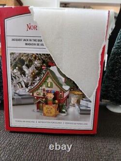 Dept 56 North Pole Village Jacques Jack in the Box Shop NIB sleeve damaged