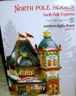 Dept 56 North Pole Village NORTHERN LIGHTS DEPOT #4030713 NRFB Express Engine