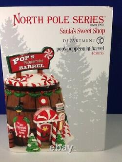 Dept 56 North Pole Village POP'S PEPPERMINT BARREL 4030716 Brand New! RARE