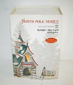 Dept. 56 North Pole Village Rudolph's Silver & Gold Tree Toppers #4036544 MIB