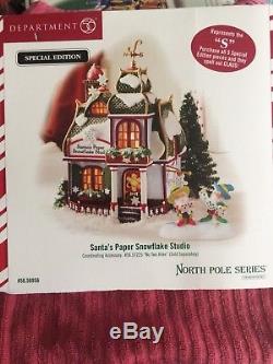 Dept 56 North Pole Village SANTA'S PAPER SNOWFLAKE 56950 Retired DEALER STOCK