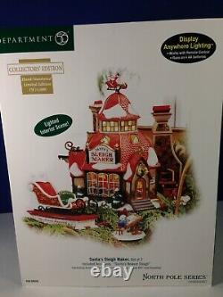 Dept 56 North Pole Village SANTA'S SLEIGH MAKER Set of 2 56.56950 New! See Descr