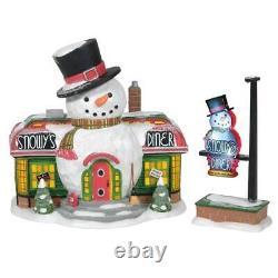 Dept 56 North Pole Village SNOWY'S DINER #6005429 NRFB snowys with lighted sign