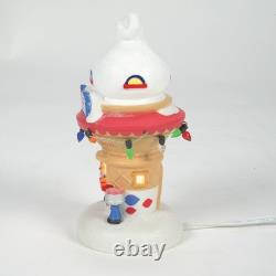 Dept 56 North Pole Village Santa's Dairy Queen Ice Cream Cone Lit Building