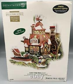 Dept 56 North Pole Village Santa's Sleigh Maker 56950 WITH TOPPER FLAW