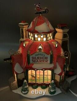 Dept 56 North Pole Village Santa's Sleigh Maker 56950 WITH TOPPER FLAW