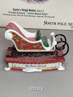 Dept 56 North Pole Village Santa's Sleigh Maker 56950 With FLAW Collectors Edition