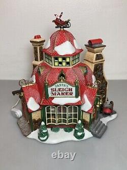 Dept 56 North Pole Village Santa's Sleigh Maker 56950 With FLAW Collectors Edition