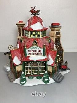 Dept 56 North Pole Village Santa's Sleigh Maker 56950 With FLAW Collectors Edition