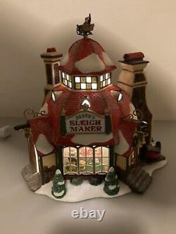 Dept 56 North Pole Village Santa's Sleigh Maker 56950 With FLAW Collectors Edition