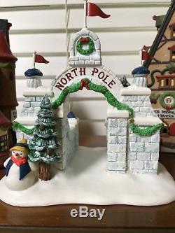 Dept 56 North Pole Village Set/8, Six Houses and Two Accessories