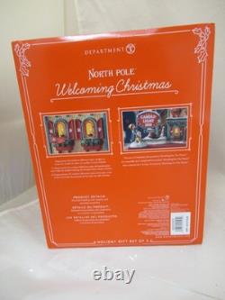 Dept 56 North Pole WELCOMING CHRISTMAS Holiday Gift Set of 2 #6002292 NEW withBox
