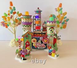 Dept 56 North Pole Yummy Gummy Gumdrop Factory ++ 2 Trees & 2 Accessories