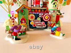 Dept 56 North Pole Yummy Gummy Gumdrop Factory ++ 2 Trees & 2 Accessories