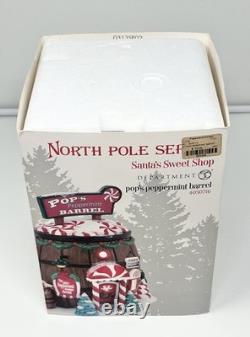Dept 56 Pop's Peppermint Barrel North Pole Series Santa's Sweet Shop Christmas