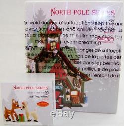 Dept 56 REINDEER STABLES RUDOLPH + A GIFT FROM RUDOLPH NRFB North Pole Village