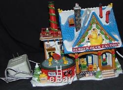 Dept 56 Rubber Duck Factory 2007 Lmt Edition North Pole Village In Box with Light