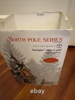 Dept 56 Rudolph's Silver & Gold Tree Toppers North Pole Christmas Village