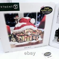Dept 56 Santa's Hat Inn Figurine North Pole 2 Signs Mint in Box