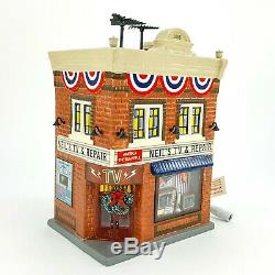 Dept 56 Snow Village Neil's TV & Repair Lighted Store Shop 6003136 NEW Ltd #0970