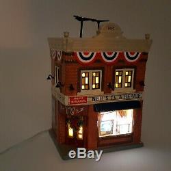 Dept 56 Snow Village Neil's TV & Repair Lighted Store Shop 6003136 NEW Ltd #0970