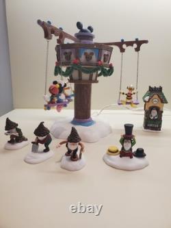 Dept 56 Swinging Disney Fab Five #56.56866 North Pole WORKS EXCELLENT/ EUC/READ