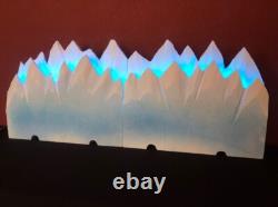 Double-layer Lit Mountain Backdrop Set For Dept 56 North Pole Village, Free Ship