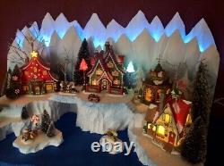 Double-layer Lit Mountain Backdrop Set For Dept 56 Or Lemax Villages, Free Ship