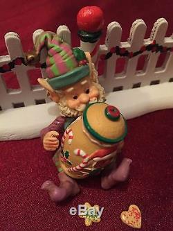 ENESCO NORTH POLE VILLAGE COOKIE JAR HOLDER ELF