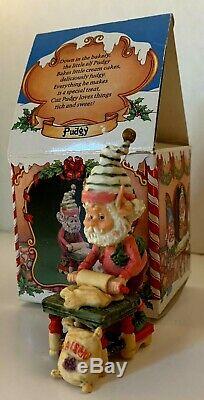 ENESCO NORTH POLE VILLAGE MUSICAL SANTA'S BAKERY LIGHTED WithBOX & 3 FIGURES