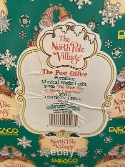 ENESCO North Pole Village The Post Office Musical Night Light We Wish You