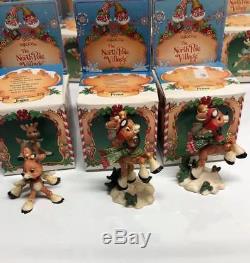 Enesco North Pole Village 18 Piece Mr & Mrs Clause All 8 Reindeer 4 Elves & More