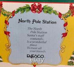 Enesco North Pole Village 1988 North Pole Station (VERY RARE) In Original Box