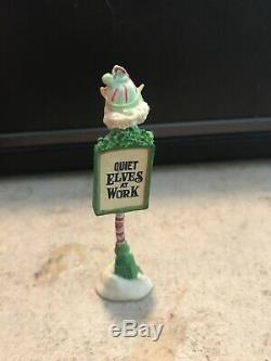 Enesco North Pole Village Accessories Elves Working Sign! Euc