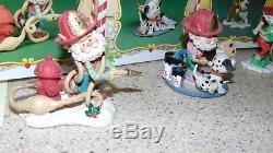 Enesco North Pole Village All The Firemen And Extras. Original Boxes. C2