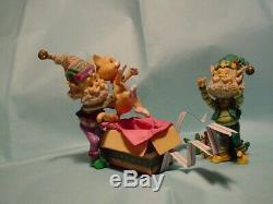 Enesco North Pole Village Buddy & Happy Elves Elf with Cat by Zimnicki New