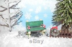 Enesco North Pole Village Elf Elves Sandi Zimnicki PARK BENCH withbox