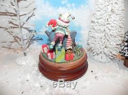 Enesco North Pole Village Elf Elves Sandi Zimnicki SANTA CLAUS Music Box Rare