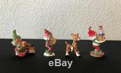 Enesco North Pole Village Elf & Reindeer Lot of 8 Zimnicki Swifty Smokey Comet +