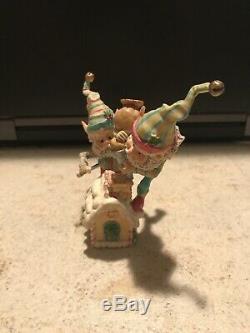 Enesco North Pole Village Elves Frosty & Mason Decorate Bakery House Series Euc