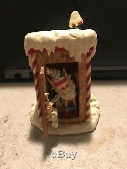 Enesco North Pole Village Elves Simon In The Outhouse! Euc