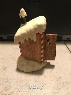 Enesco North Pole Village Elves Simon In The Outhouse! Euc