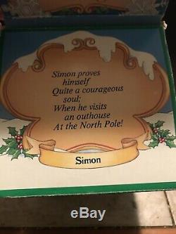 Enesco North Pole Village Elves Simon In The Outhouse! Euc