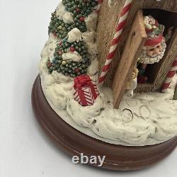 Enesco North Pole Village Music Box 876879 Santa Simon in the Outhouse Zimnicki