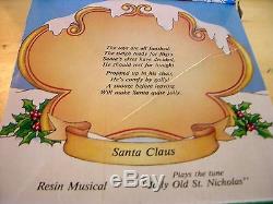 Enesco North Pole Village Music Box (Rare) Plays Jolly Old St. Nicholas