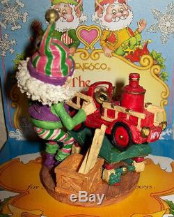 Enesco North Pole Village PUNKIE With Fire Engine